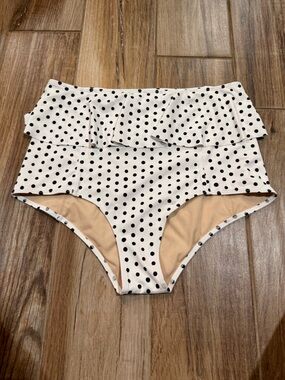 Kortni Jeane Polka Dot Peplum Swimsuit Bottoms